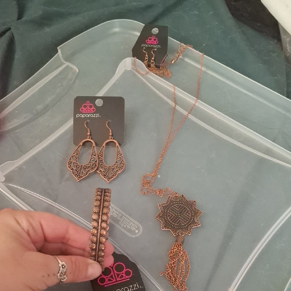Paparazzi BUNDLE- Brown Earrings Intricate Design Jewelry